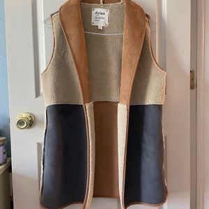 “Dylan” faux leather faux fur lined vest